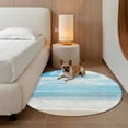 thumbnail image 3 of Blue Ocean Large Round Rug 8 FT, Non Slip Living Room Area Carpet, Coastal Sea Beach Shore Sky Waves Scenery Washable Soft Circle Rug Non-Shedding Floor Carpet for Bedroom Office Dining Room, 3 of 9