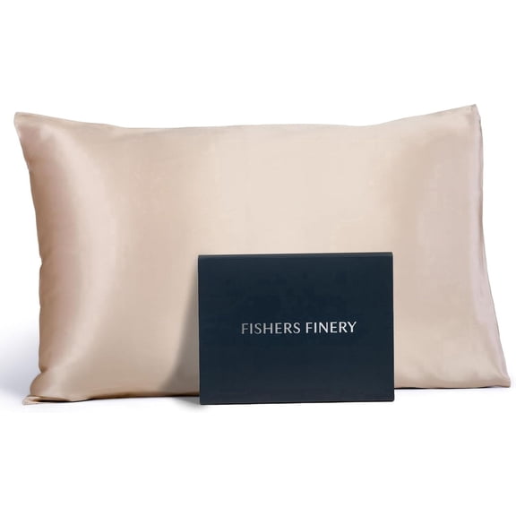 Fishers Finery 25 Momme 100% Pure Mulberry Silk Pillowcase for Hair & Skin, Grade 6A, King, Taupe