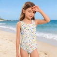 thumbnail image 2 of Grblisyd Girls Swimsuit Size 10-12 Cute Cartoon Bathing Suit Crew Neck One Piece Sporty Quick Dry Girls' Swimwear, 2 of 6