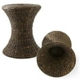 thumbnail image 6 of Casafield Hourglass Side Table - Espresso Dark Brown, Handwoven Water Hyacinth, Boho Wicker End Table for Bedroom, Entryway, Living Room, Office, 6 of 7