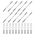 thumbnail image 1 of Uxcell 10pcs M4x70mm Double End Threaded Stud Screw Bolt with Nuts and Washers, 1 of 6