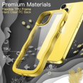 thumbnail image 4 of JETech Cute Case for iPhone 14 6.1-Inch, Wave Frame Curly Shape Shockproof Phone Cover for Women and Girls, Clear Hard PC Back (Yellow), 4 of 7