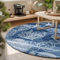 thumbnail image 3 of Round Area Rugs 3.3Ft, Navy Blue Coastal Non-Slip Washable Circle Rugs Carpet, Nautical Coral Starfish Shell Turtle Summer Indoor Outdoor Rug Floor Mats Throw Runner for Bedroom Living Room Bathroom, 3 of 8