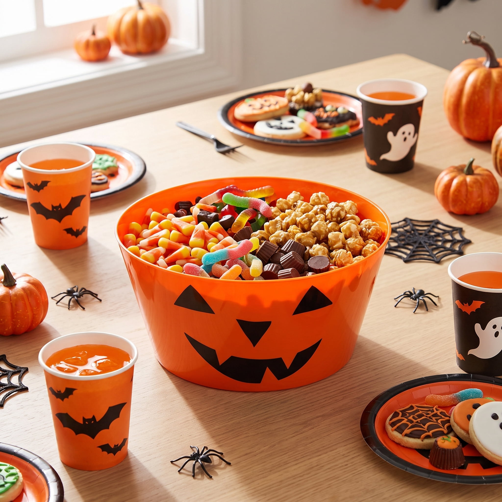 Large Plastic Jack-o'-Lantern Serving Bowl, Orange, 11.1", Halloween by Way To Celebrate