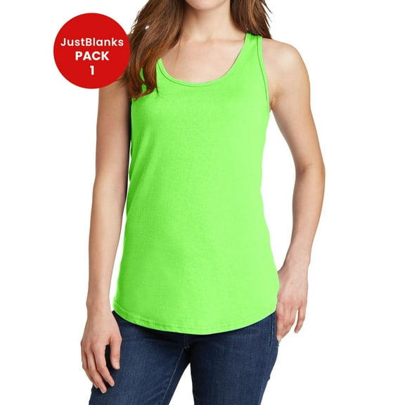 JustBlanks Ladies Core Cotton Tank Top A Side Seamed With a Contoured Body For a Feminine Fit