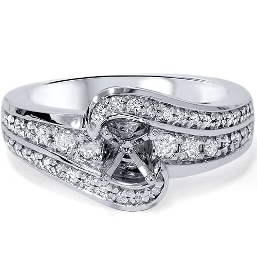 Pompeii 1/3ct Diamond Engagement Setting 14K White Gold (G/H,SI1-SI2)