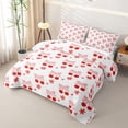 thumbnail image 3 of Erosebridal Girls Cute Cherry Bow Quilt Full,Teens Kawaii Red Flowers Full Bedspread Sets, 3 of 7