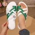 thumbnail image 6 of Womens Alippers Women's Fashionable Casual Spring And Summer Solid Color Flat Beach Slippers,Green,42, 6 of 9