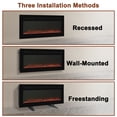 thumbnail image 4 of Mondawe 72" Electric Fireplace Inserts Recessed and Wall Mounted, Fireplace with Remote Control and Adjustable Flame Color, 750/1500W, Black, 4 of 10