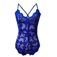 thumbnail image 1 of Gibobby Lencería de encaje para mujer Lencería de una pieza a la para mujer, lencería de juego de rol, disfraces sexys para mujer, lencería de encaje a cuadros rojos(Azul, XXL), 1 of 5