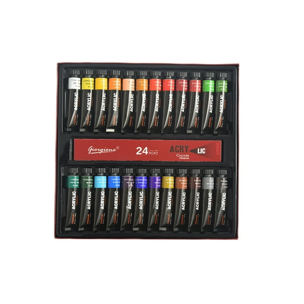 Pintura acrílica 12 ml 24 colores traje de pintura acrílica tubo de aluminio pintura de pared impermeable pintura acrílica