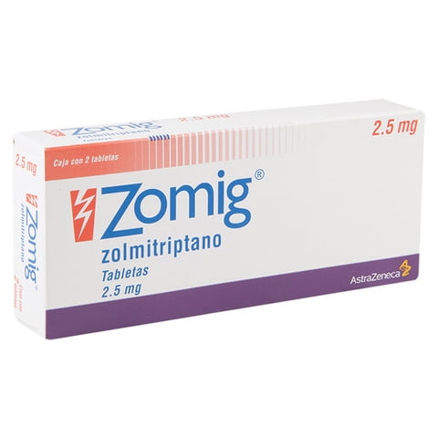 Zomig tabletas 2 pzas de 2.5 mg c/u