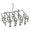 Gray, variant on Stainless steel drying rack, equipped with 23 clips, rotating hook windproof hanging frame, suitable for socks, laundry, hats, scarves, bras, towels, underwear,