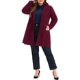 thumbnail image 2 of Unique Bargains Women's Plus Size Trench Single Breasted Detachable Hooded Overcoat, 2 of 6