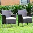 thumbnail image 5 of Patiojoy Outdoor 4 PCS Rattan Dining Chair Patio Cushioned Arm Chair w/Zipper Brown, 5 of 10