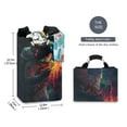 thumbnail image 2 of Yayeee Freestanding Laundry Hamper with Handle Collapsible Large Storage Basket for Clothes, Black Astronaut, 2 of 7