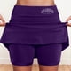 thumbnail image 2 of Falda culotte de talle medio para mujer: cintura elástica, bolsillos laterales, diseño fluido en capas, falda estampada informal para el verano., 2 of 5