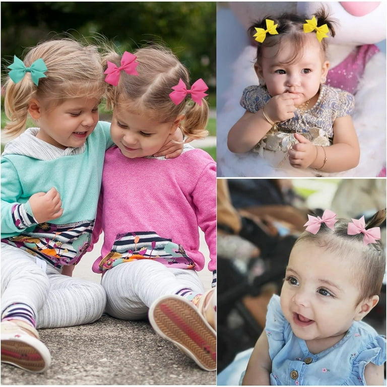 JOYOYO 50Pcs Baby Hair Bows Ties, Elastic Bands, Ponytail Holders