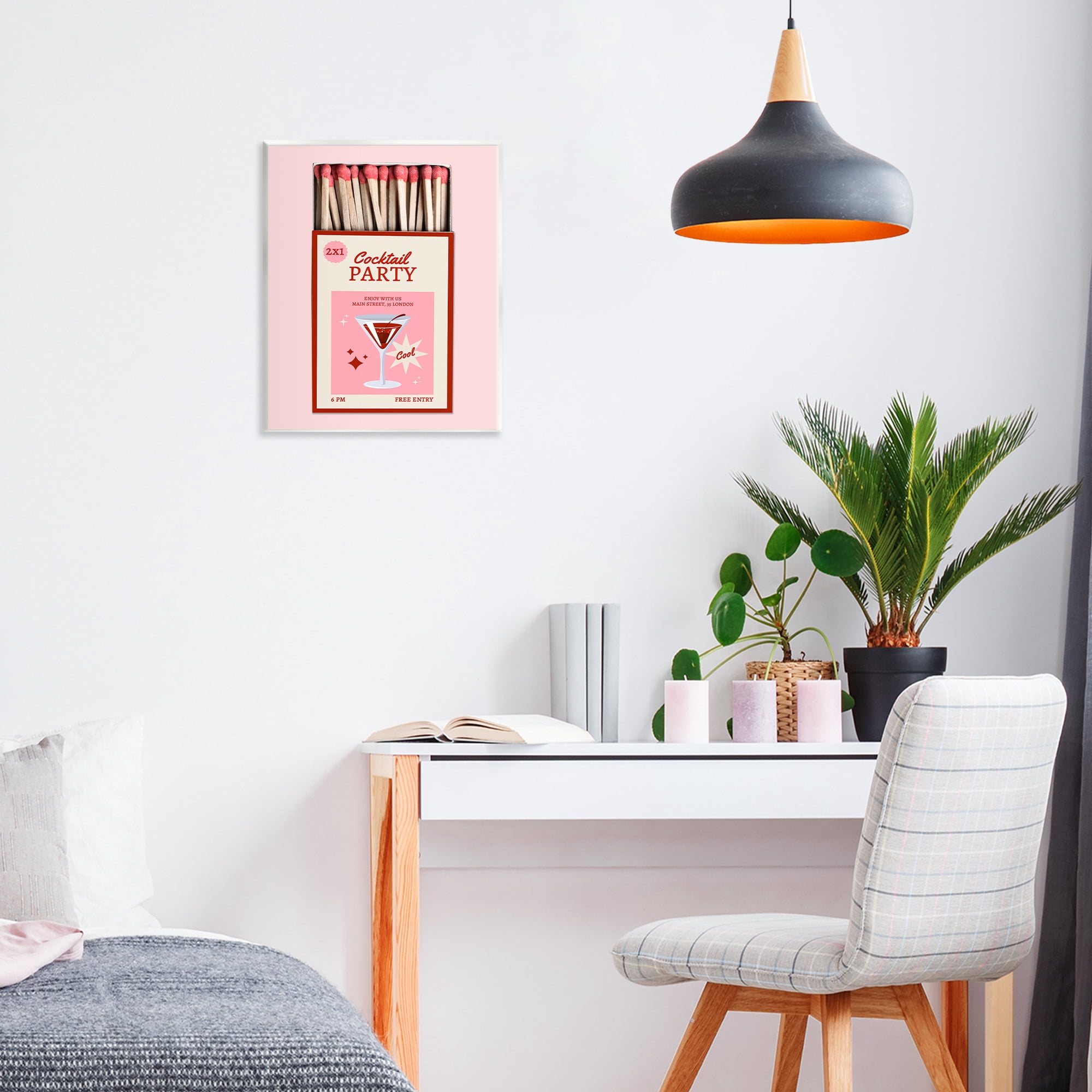 Stupell Industries Cocktail Party Matchbox Wall Plaque Art, design by CAD Designs