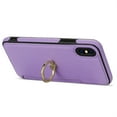 thumbnail image 3 of Allytech Wallet Case for Apple iPhone XS/ X 5.8", With Ring Holder Cash Pocket Kickstand Shockproof Slim Shell PU Leather TPU Back Cover Wallet Phone Case for Apple iPhone XS / X - Purple, 3 of 5