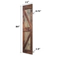 thumbnail image 2 of K Series 48in. X 84in. Brown/Walnut Finished DIY Knotty Pine Wood Double Sliding Barn Door With Hardware Kit, 2 of 4