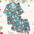 thumbnail image 5 of WEAIXIMIUNG Ensemble de Pyjama Décontracté pour Enfants de Noël Imprimé, Chemise à Col Boutonnée à Manches Courtes et Short 8-9 Ans, 5 of 5