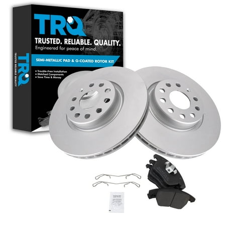 Trq Front Metallic Brake Pad &Amp; Coated Rotor Set Fits Select Tt A3 Vw Cc Gti Jetta Passat