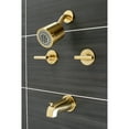 thumbnail image 2 of Kingston Brass KBX8147CML Manhattan Two-Handle Tub and Shower Faucet, Brushed Brass, 2 of 3