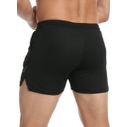 Hood Crew Mens Workout Shorts Fitness Runing Gym Traning Shorts with Pockets Black S