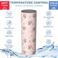 thumbnail image 5 of Pioneer Flower Floral Print Pattern 20oz Skinny Tumbler with Straw & Lid, Double Wall Vacuum Insulated Cup, Leak-Proof, Cup Holder Friendly, Hot 6H Cold 12H, 5 of 6