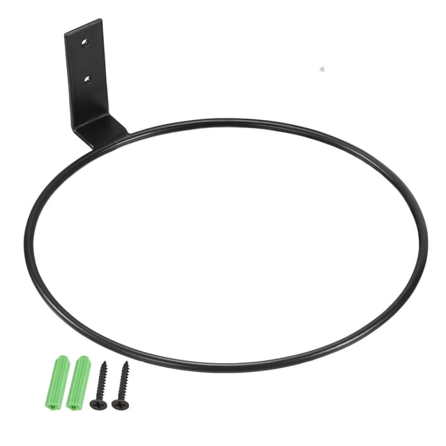 Soporte de pared en forma de anillo de 8 pulgadas Uxcell, negro, paquete de 3