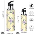 thumbnail image 2 of Cute Pastel Yellow Plaids Purple Florals Sports Bottle with Straw Stainless Steel Water Jug Portable Thermal Cup Leak-proof 1000ML, 2 of 9