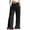 Black, variant on Qingpeng Womens Comfy Elastic Waist Palazzo Pants Ruched Waist Detail Ruffle Hem Relaxed Fit Bottoms with Patch Pockets