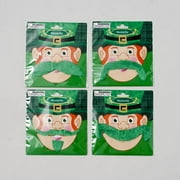 MUSTACHE SELF ADHESIVE ST PATS GREEN 4 STYLES ON 12PC MDSGSTRIP, Case Pack of 48