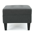 thumbnail image 2 of Noble House Sofija Fabric Tufted Ottoman, Dark Grey, 2 of 12