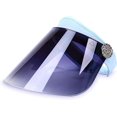 thumbnail image 1 of Gorro con visera para hombre y mujer, gorro antirrayos UV, gorro para el sol al aire libre, para viajes, ciclismo, playa, visera al vacío, color azul, 1 of 5