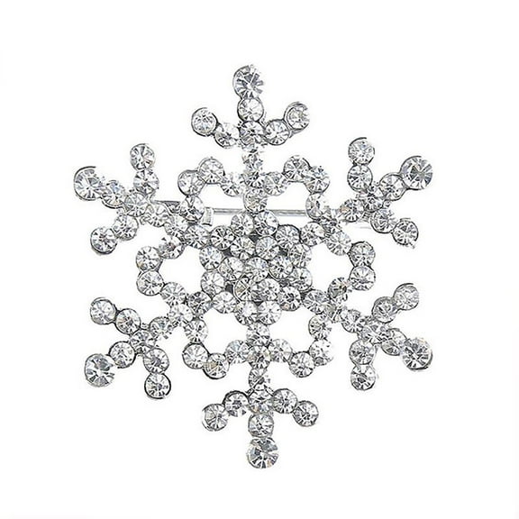 Sanfanil Wedding Silver Snowflake Chest Rhinestone Pull Pin Christmas