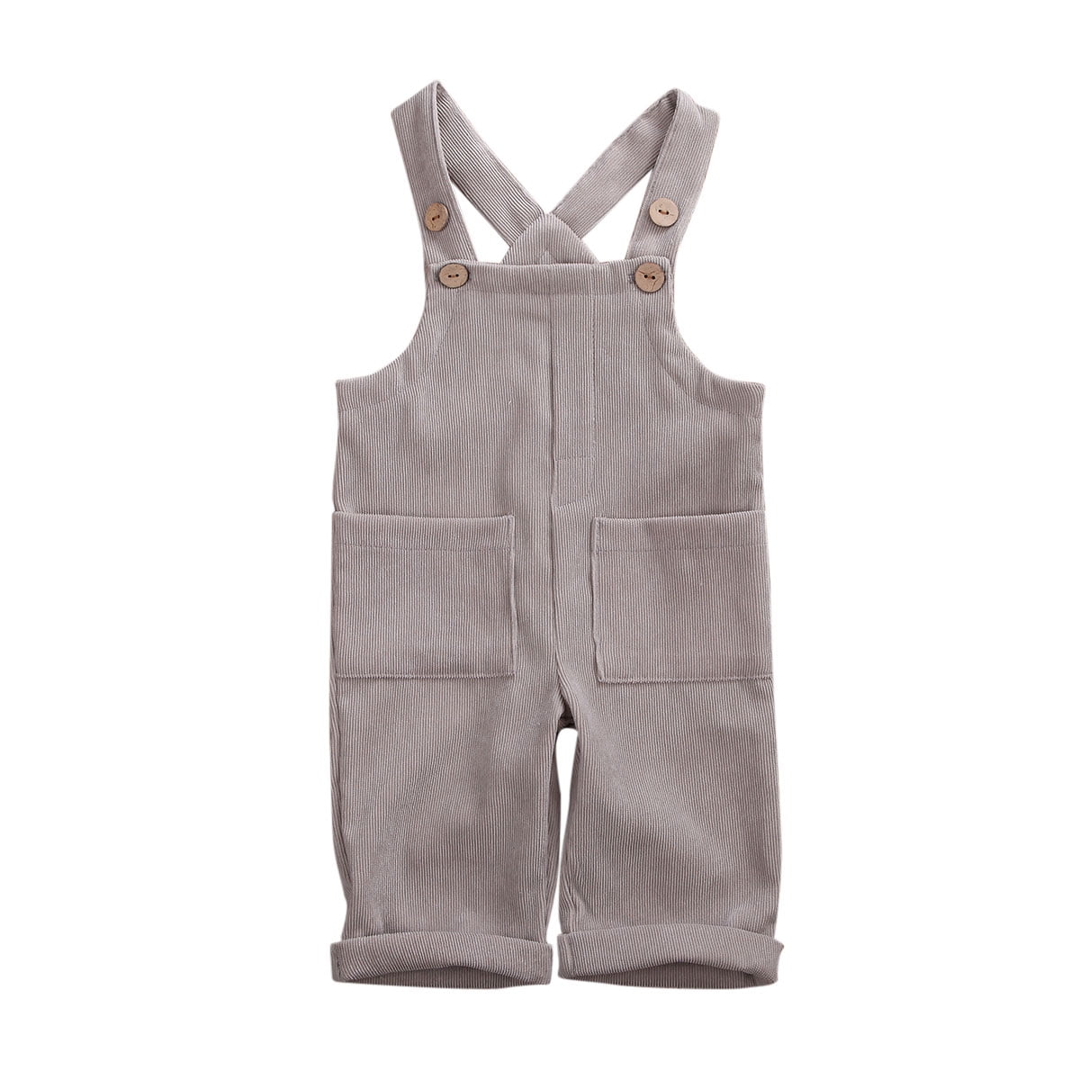 Details about   Toddler Overalls Pants Solid Color Baby Casual Suspender Trousers Straps Pockets 