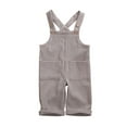 thumbnail image 1 of FOCUSNORM Toddler Baby Corduroy Suspender Rompers Kids Solid Color Strap Pockets Overalls Spring Autumn Button Down Bib Pants 6M-5T, 1 of 8