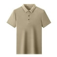 thumbnail image 5 of Men's Shirts Advanced Sense Lapel Short Sleeve Casual Business Ice Silk Top Comfortable Breathable Stylish T-Shirt Men's Tops T-Shirt Casual Crew Neck Loose, 5 of 6