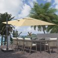 thumbnail image 3 of Clihome 11FT Square Cantilever Patio Umbrella with Umbrella Base Beige-Without Base, 3 of 5