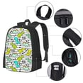 thumbnail image 3 of Balery Funny Dinosaurs on Stripes Backpack for Men and Women - Durable 600D Oxford Cloth -Large Capacity, Water-Resistant School, Travel, and Hiking Bag, 3 of 7
