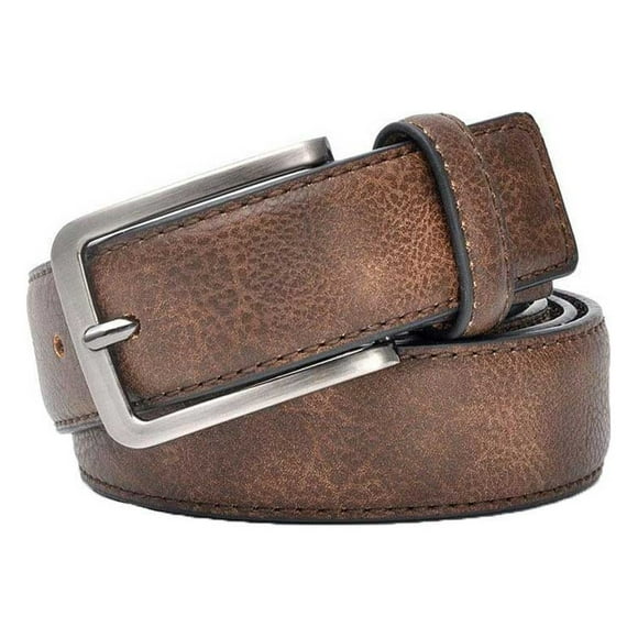 fashionhome Belt Elastic Waistband Faux Leather Alloy Durable Classic Simple Belts Men Adult Clothing Accessories Home Work Brown 100cm Dark Brown 105cm