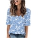 thumbnail image 1 of Camisetas de Manga Corta con Cuello en V Impresas, Camisetas Ligeras Y Elegantes con Cuello en V de las Mujeres, 1 of 5