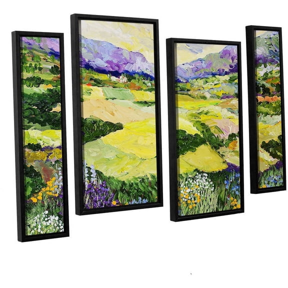ArtWall Allan Friedlander "Cool Grass" 4-Piece Floater Framed Canvas Staggered Set