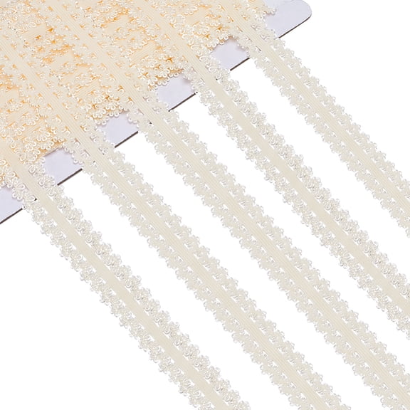22 Yards Frilly Elastic Headbands Picot Edge Stretch Lace 7/8 Inch Wide Lingerie Elastic Ribbon Webbing Lace Trim DIY