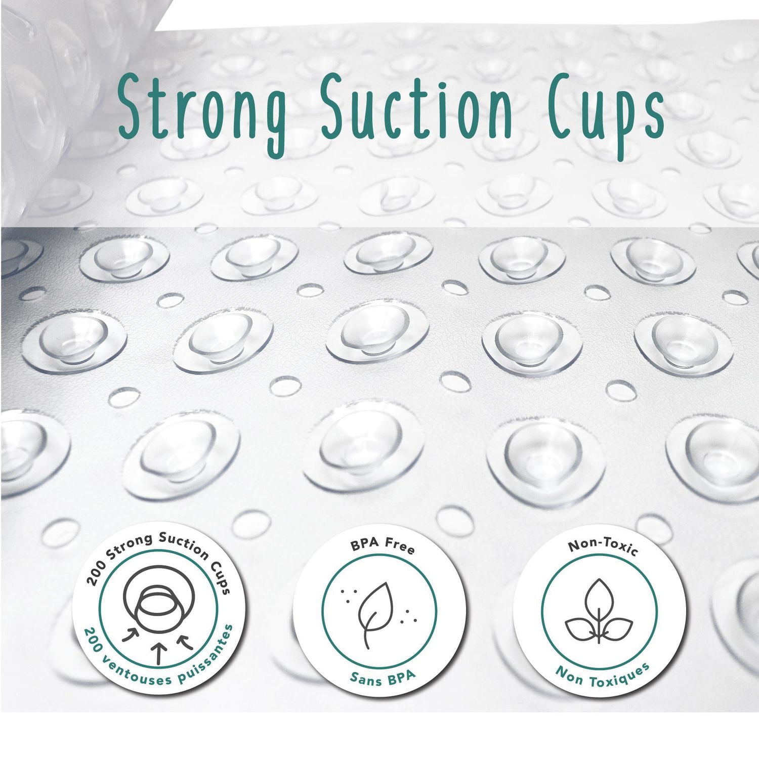 Babyworks™ Total Tub Bath Mat - Transparent,  39.4 x 15.7 inches and made from Polyvinyl Chloride