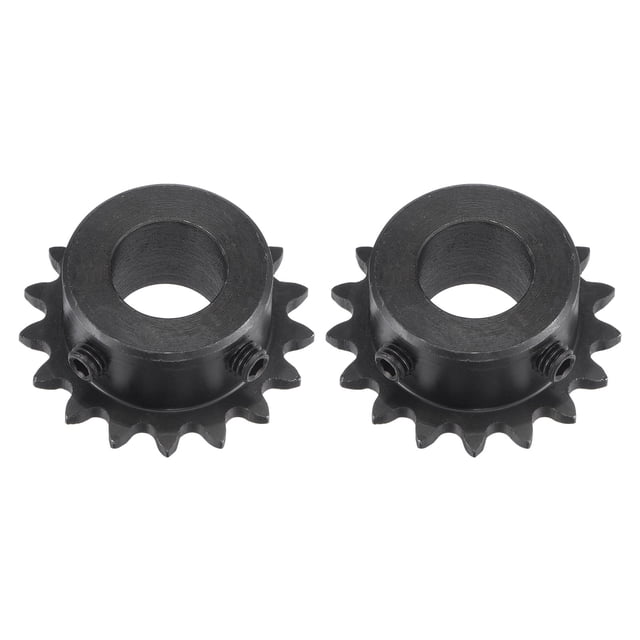 Unique Bargains #25 Chain Roller Sprocket, 14mm Bore 1/4' Pitch 17 Tooth Single Strand Chain Sprocket with Set Screws 2Pack
