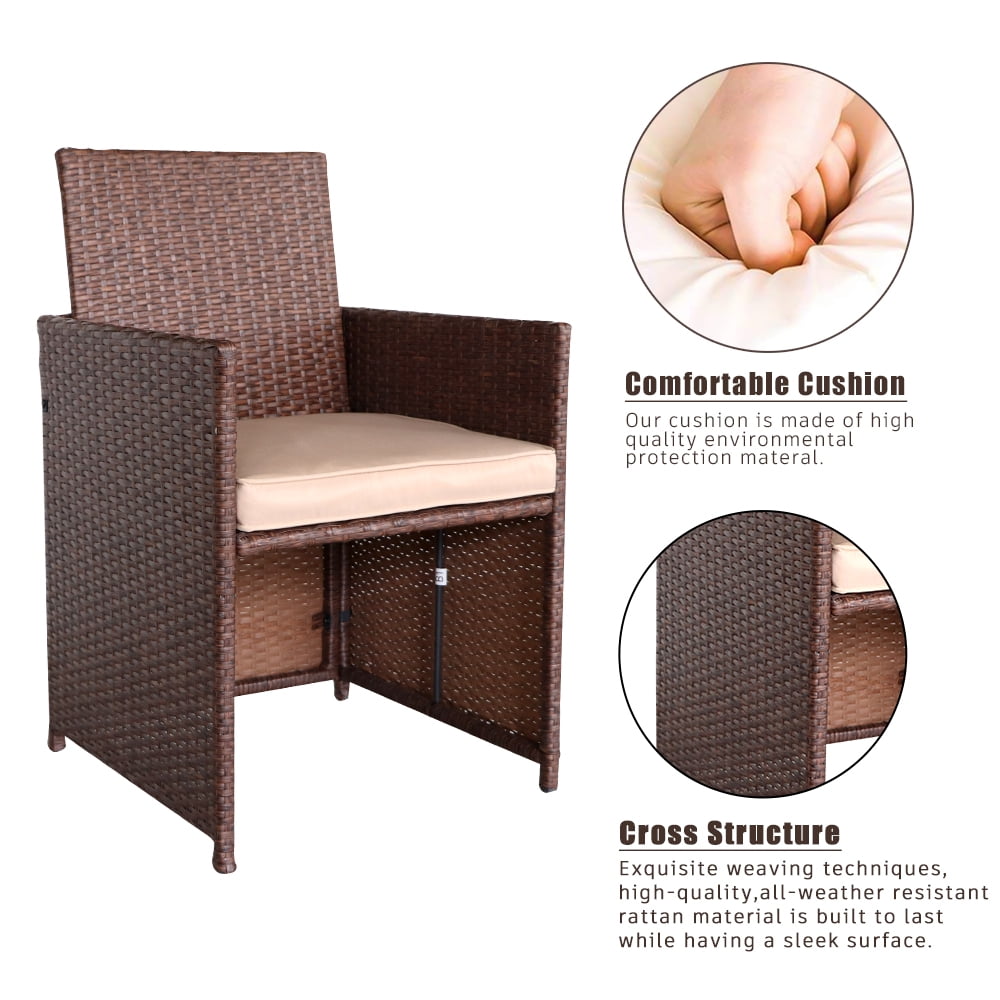 Lowestbest 9pcs Rattan Furniture, Outdoor Meeting and Leisure Furniture, Tough Rattan Weave, Suitable for Many Places, Brown Lowestbest 9pcs Rattan Furniture, Outdoor Meeting and Leisure Furniture, Tough Rattan Weave, Suitable for Many Places, Brown