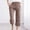 Brown, variant on Women Cotton Linen Casual Pants Knee Length Capri High Waist Adjustable Drawstring Relaxed Loose Comfy Casual Linen Pants